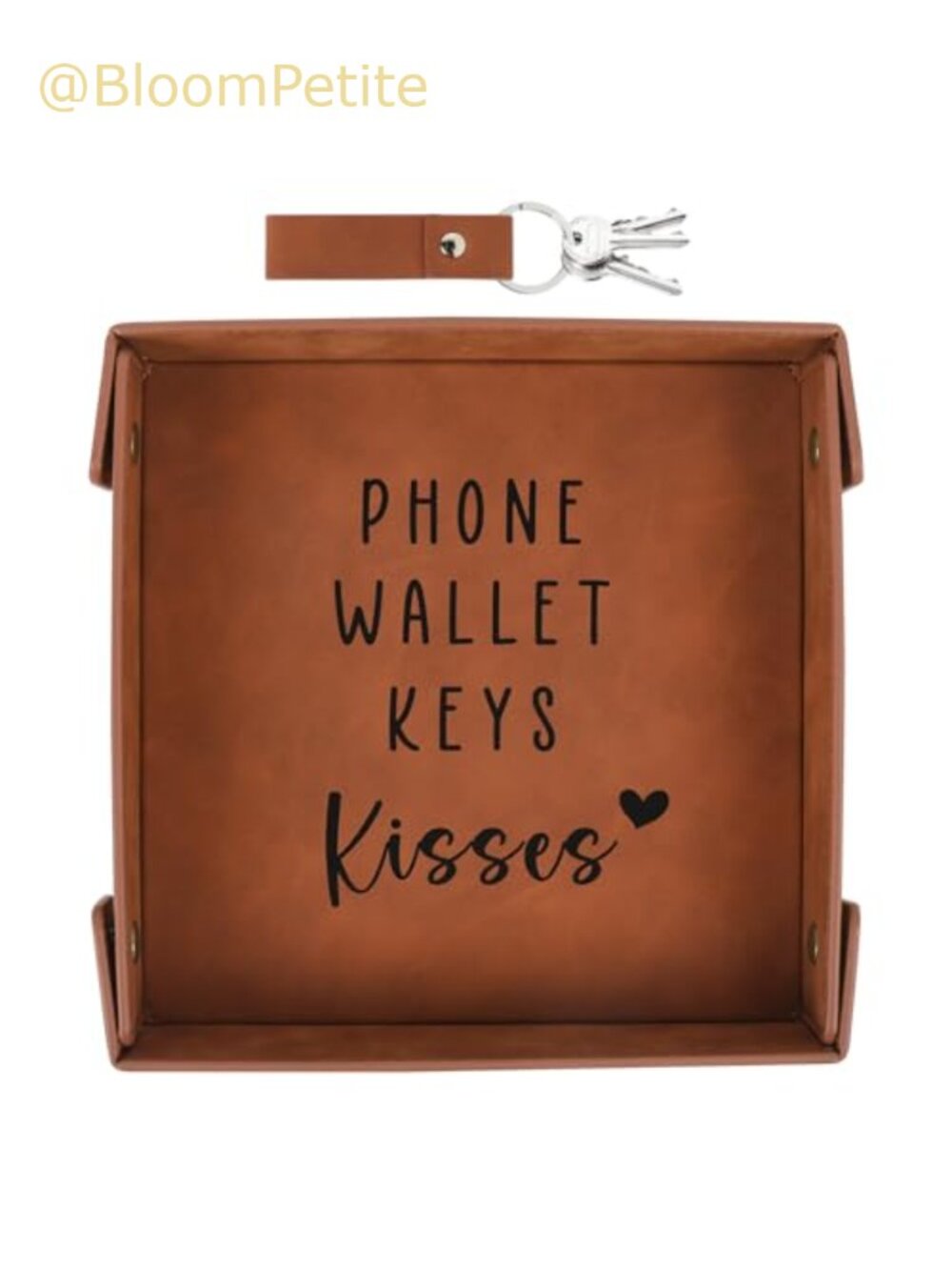 PU Leather Valet Tray Keychain Gift for Men Birthday Anniversary